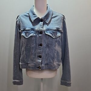 Lane Bryant Light Blue Button Jean Denim Jacket Size 18
